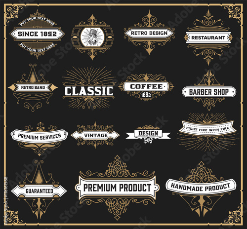 Vintage logo set for Hotel, Restaurant or Business Identity set.