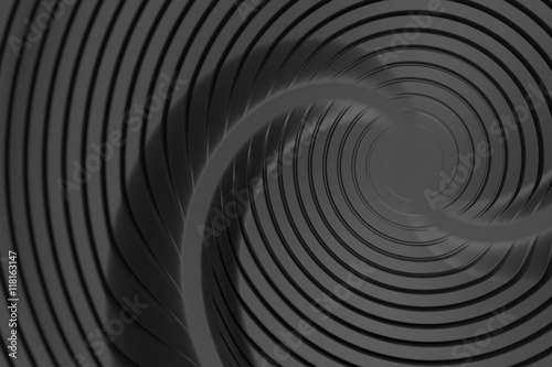 3d rendering of abstract reflective spiral surface