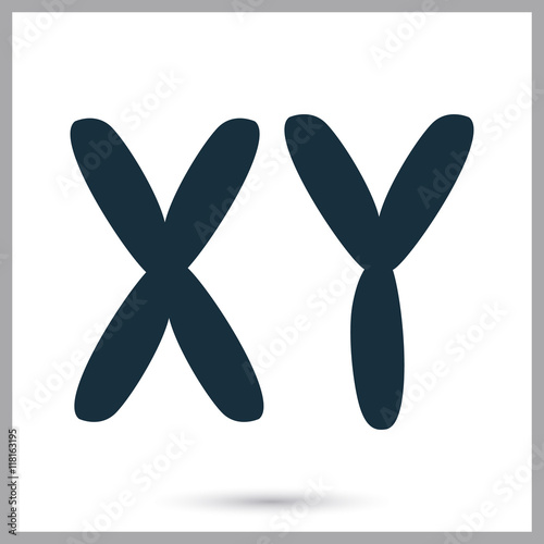 X and Y chromosome icon on the background