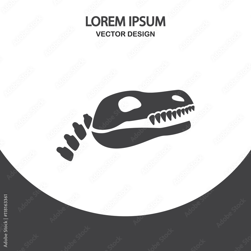 Obraz premium Dinosaur skeleton icon on the background