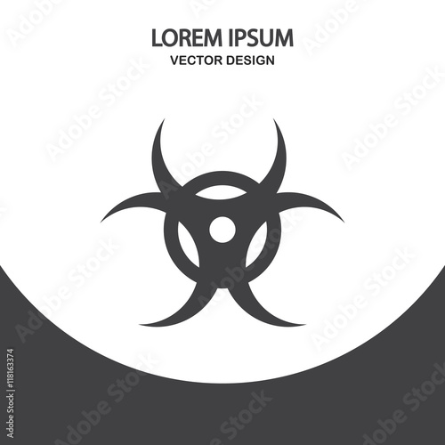 Biological danger sign icon on the background