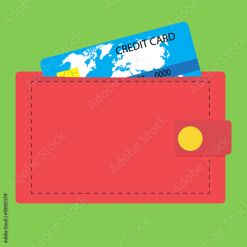 Wallet with credit card