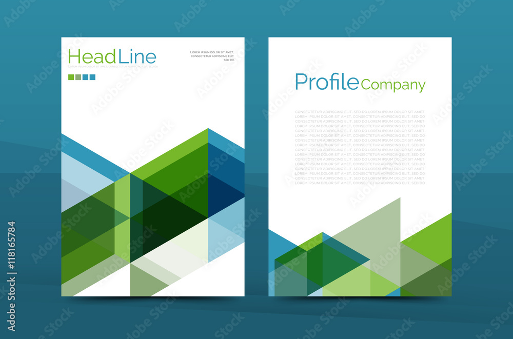 Fototapeta premium Geometric a4 front page, business annual report print template