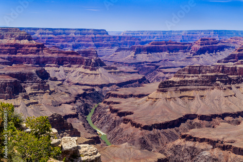 Panoramic view of the Colorado river in the western Grand Canyon. 