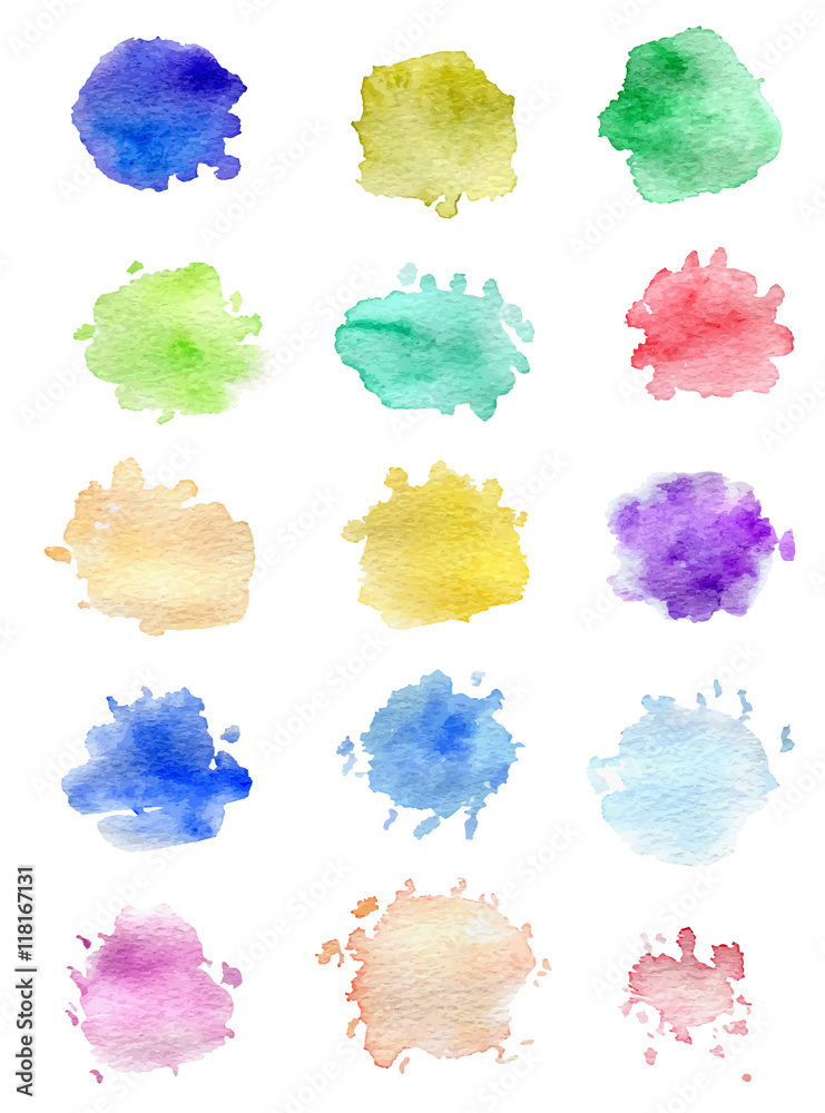 Watercolor blots for design