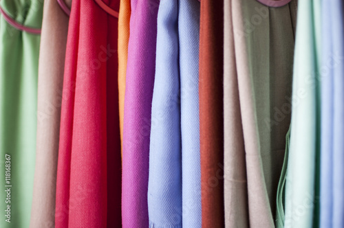 colored Turkish shawls and scarves