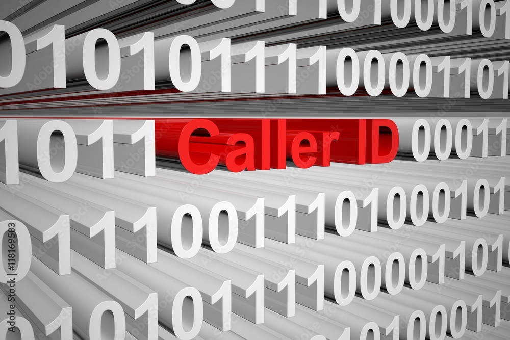 Caller ID in the form of binary code, 3D illustration