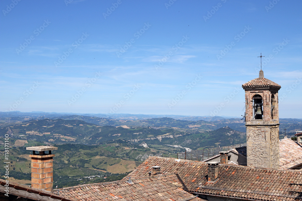 old church tower San Marino Italy