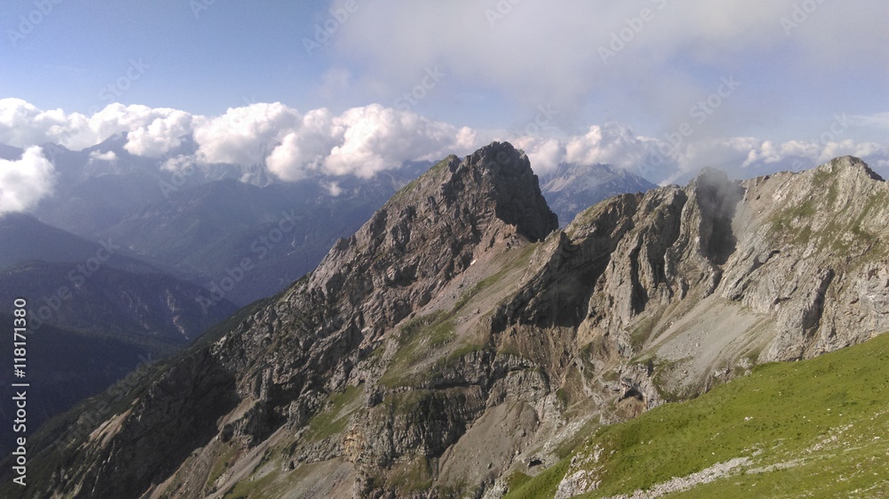 Aussicht vom mittenwalder Klettersteig