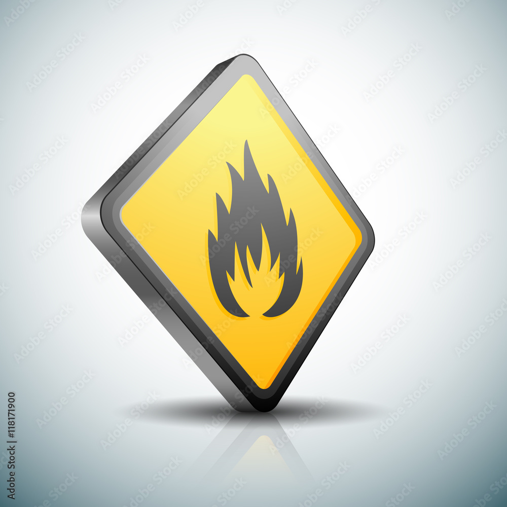Flammable danger sign Flammable danger sign