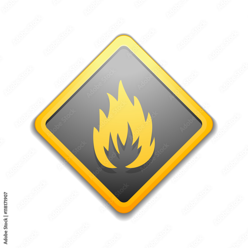 Flammable danger sign Flammable danger sign