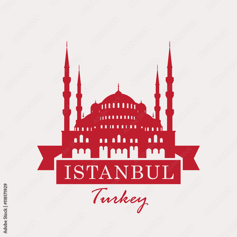 banner with a picture of the hagia sophia, Turkey, Istanbul