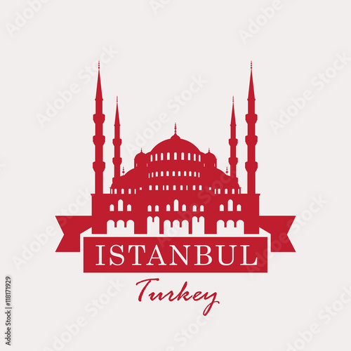 banner with a picture of the hagia sophia, Turkey, Istanbul