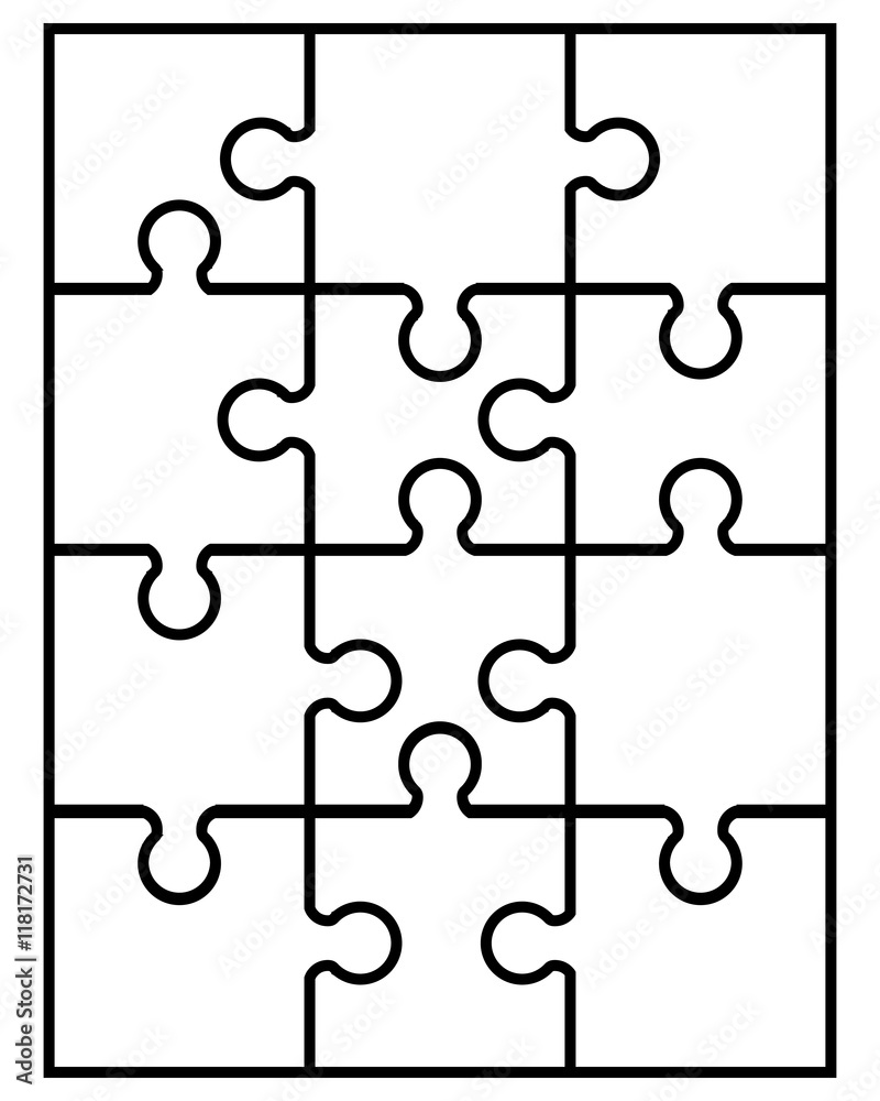 White jigsaw puzzle, separate pieces,vector White jigsaw puzzle, separate pieces,vector