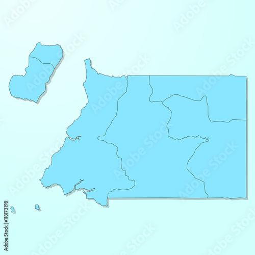 Equatorial Guinea blue map on degraded background vector