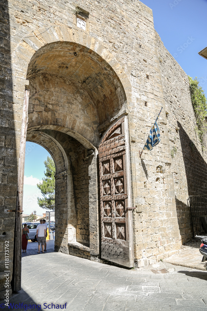 Naklejka premium Italien, Toscana, Volterra, Twilight, Alabaster, Etruskische Stadt, Provinz Pisa, Rundreise, Altstadt, 