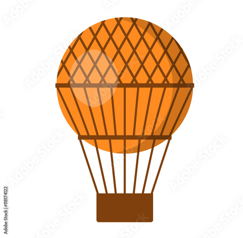 Illustration aerostats flat icons cartoon graphic. Modern balloon aerostat transport sky hot fly adventure journey and old vector air ballon travel transportation flight airship.