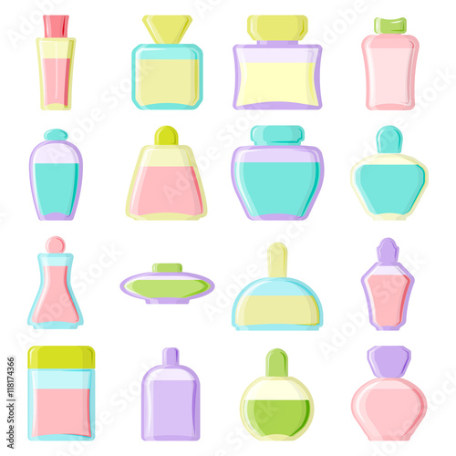 Set of house hold bottle template and container bottle pack design bottle template. Bottle template plastic package. Blank package container dummy collection bottle template flat vector illustration.