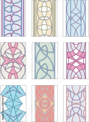 Set of ornamental patterns in mannerism style