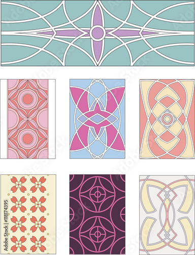 Set of ornamental patterns in mannerism style
