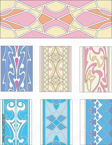 Set of ornamental patterns in mannerism style