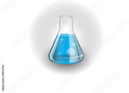 A bottle of chemical science research lab retorts, beakers, flasks and other equipment