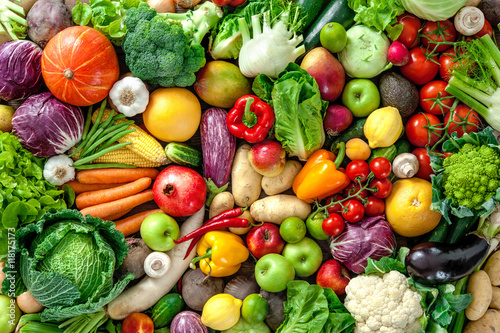 Fotografie, Obraz Fresh fruits and vegetables