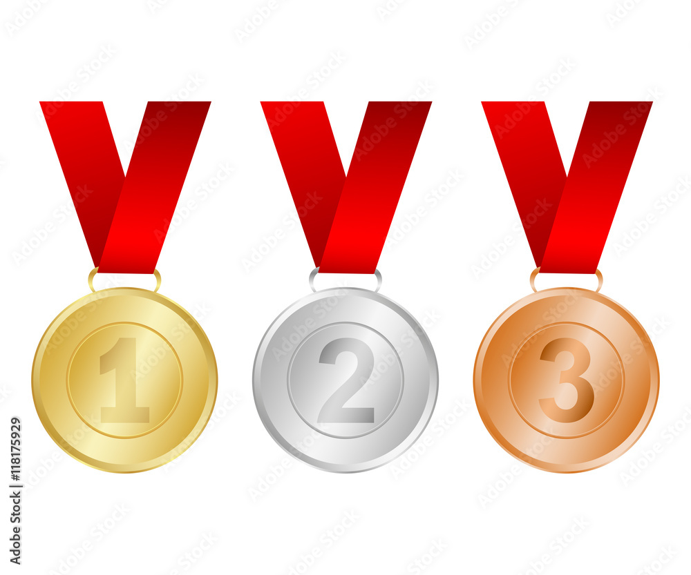 Gold, silver and bronze medals for the winners Gold, silver and bronze medals for the winners