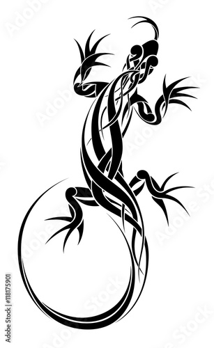 Ornamental lizard illustration