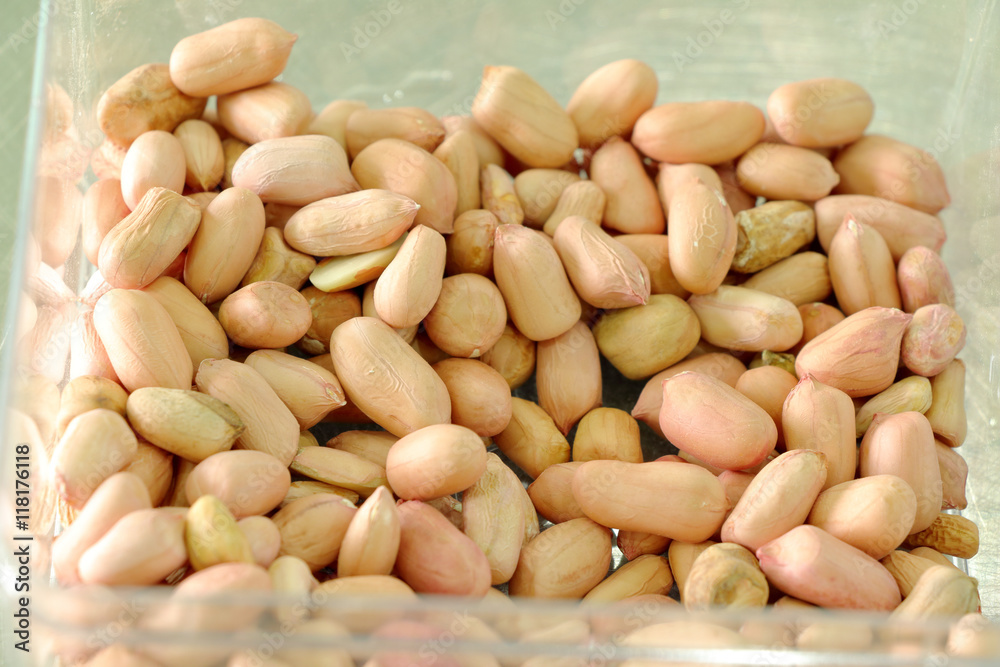 closeup groundnuts seed in box