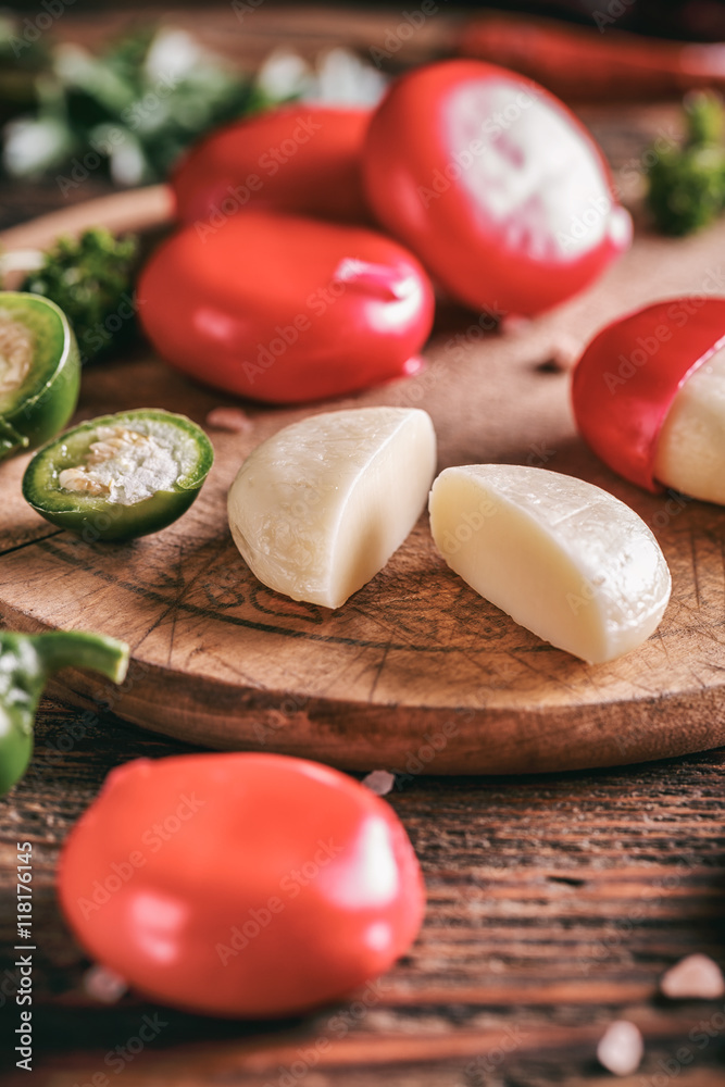 Babybel cheese in red wax Babybel cheese in red wax