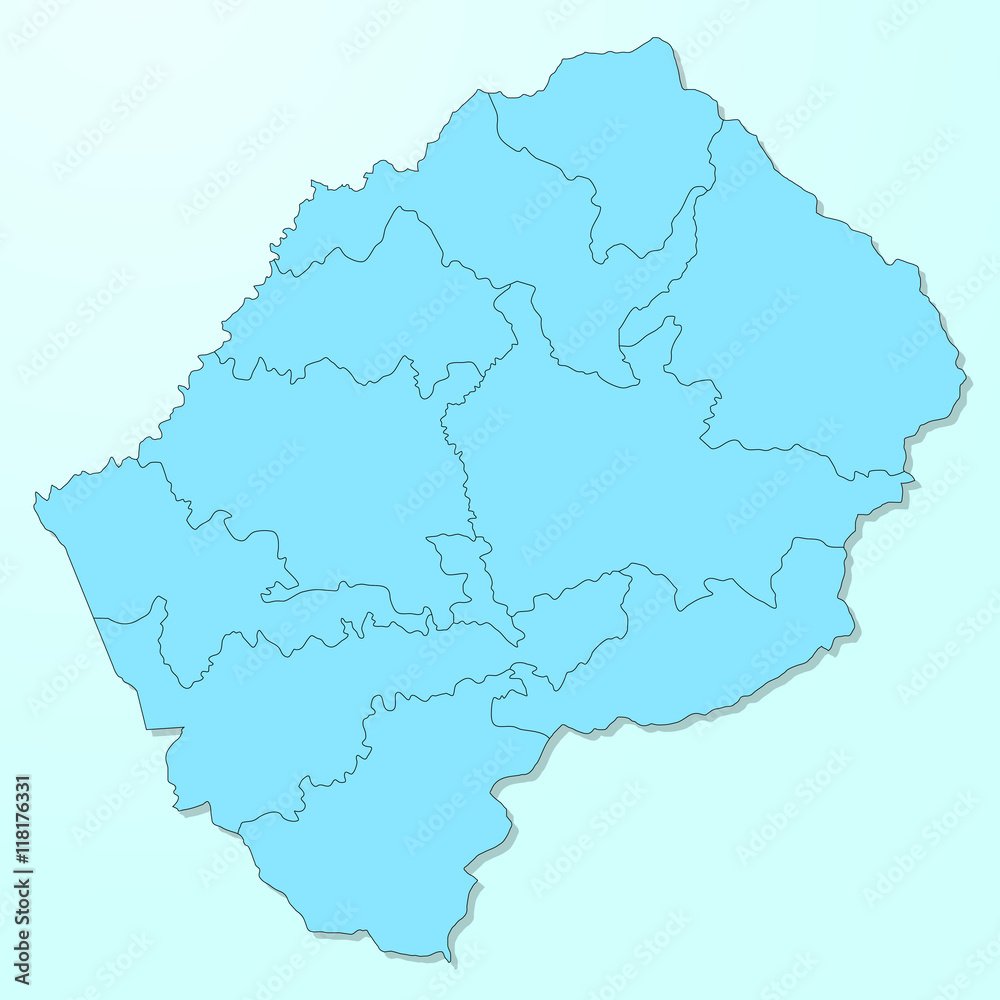Lesotho blue map on degraded background vector