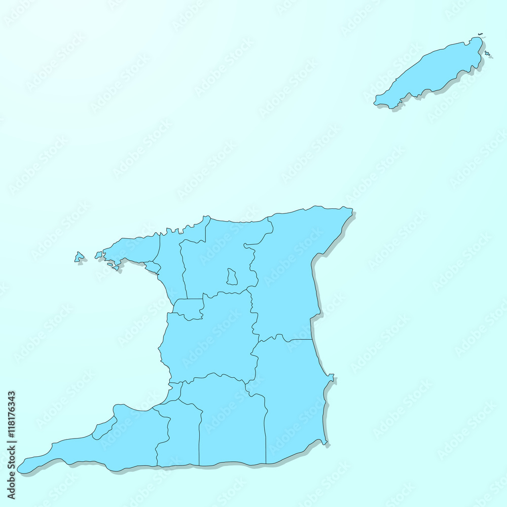Trinidad and Tobago blue map on degraded background vector