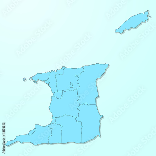 Trinidad and Tobago blue map on degraded background vector