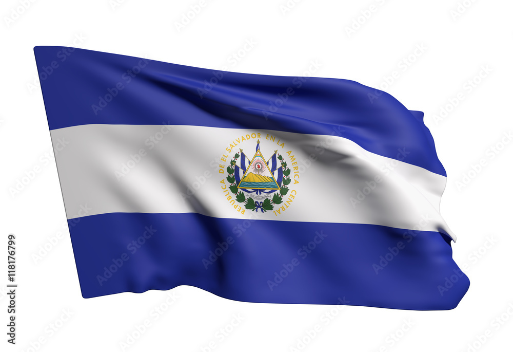 Republic of El Salvador flag waving Republic of El Salvador flag waving