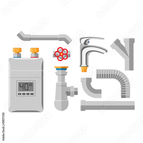 Water pipes vector icons isolated.