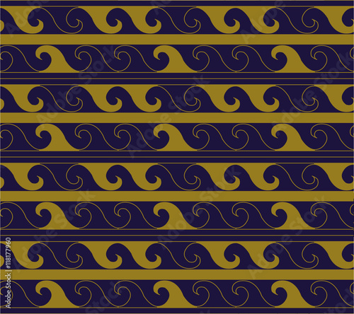 Antique seamless background 445 curve wave primitive geometry pattern
