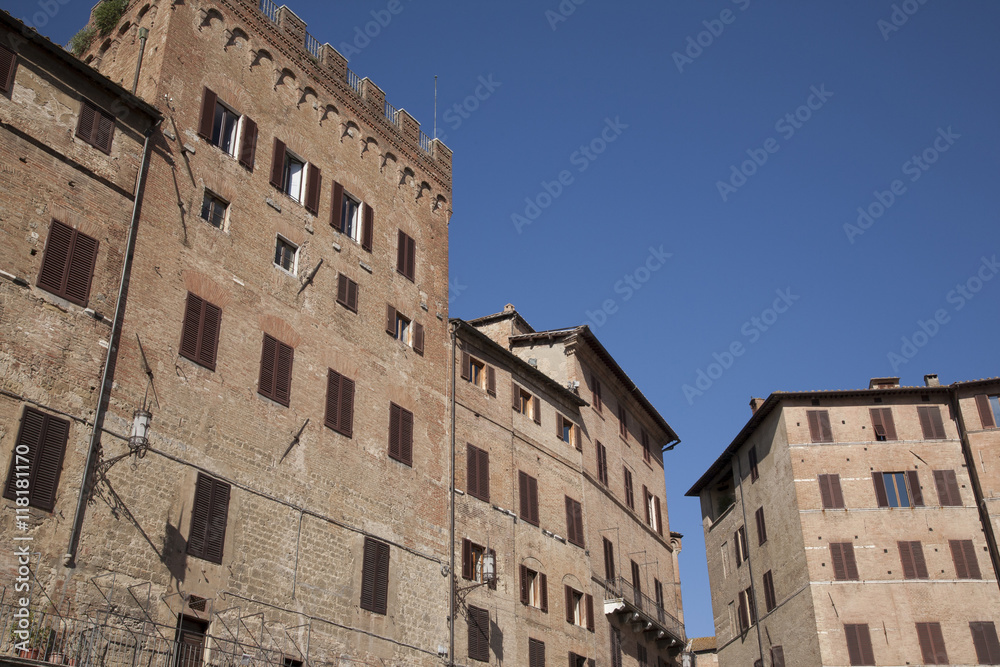 Piazza del Campo Square Buildings, Sienna