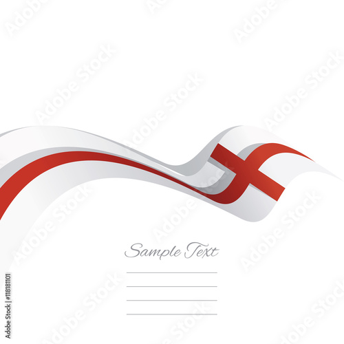 Abstract cover England flag ribbon banner vector white background
