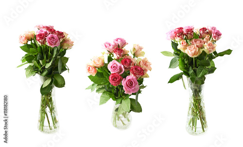 Bouquet of rose flowers iso...