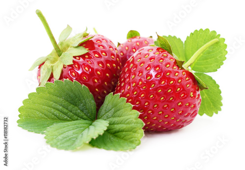 Strawberry with leaves