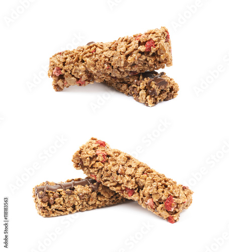 Nutrient chewy grains bars isolated photo