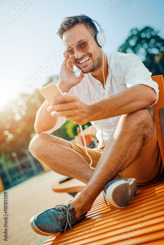 Fototapeta Naklejka Na Ścianę i Meble -  Portrait of smiling young man