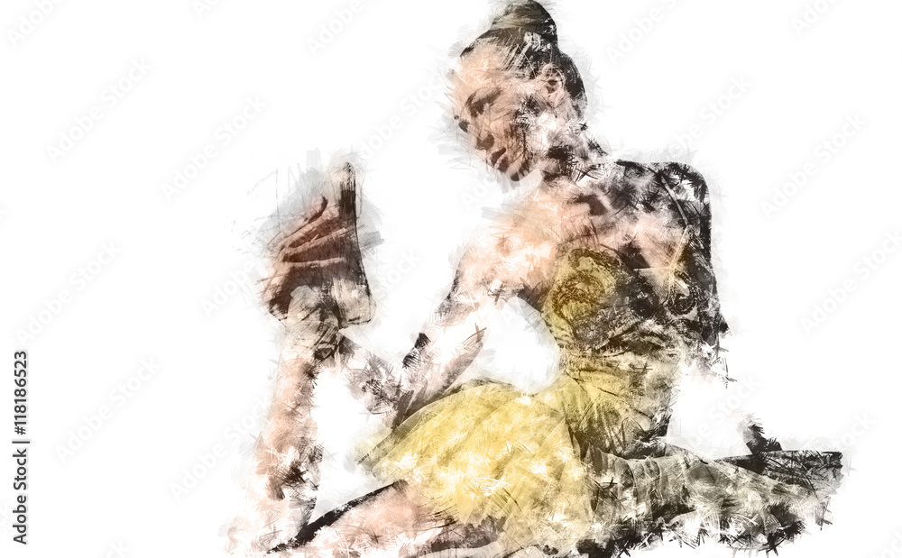Ballerina. Digital charcoal drawing Ballerina. Digital charcoal drawing