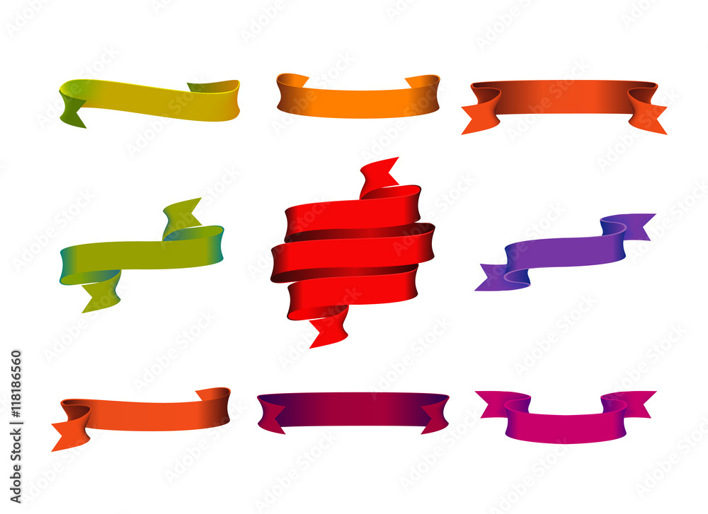 Vector design elements: multicolored ribbons