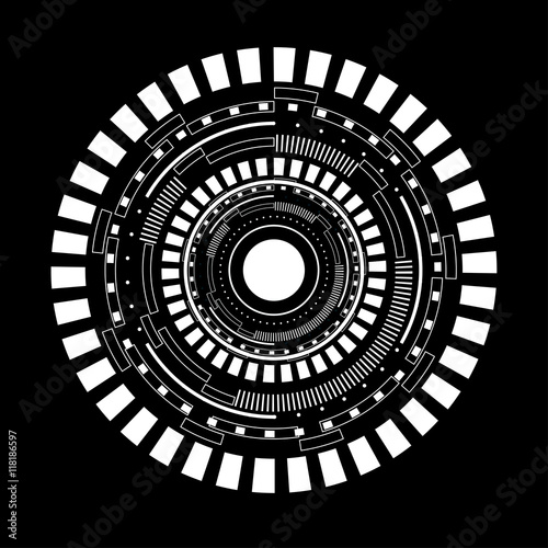 Abstract white circle on gray background vector illustration