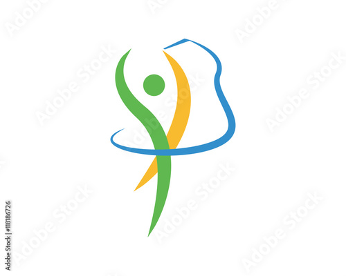 Modern Sports Logo Symbol - Gymnastic Rhythmic