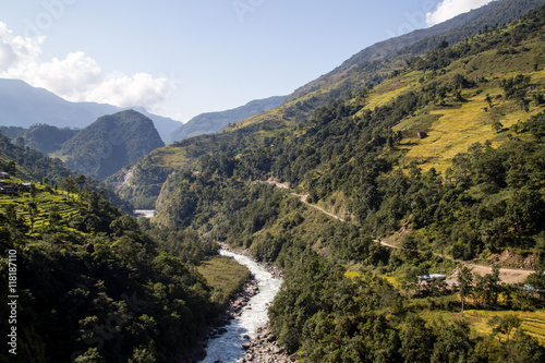 Mountain landscape in Annapurna Region, Nepal