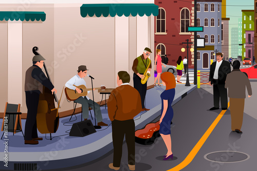 Jazz Musician Playing on the Street