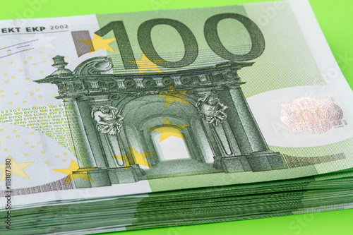 Banknote one hundred euros close up